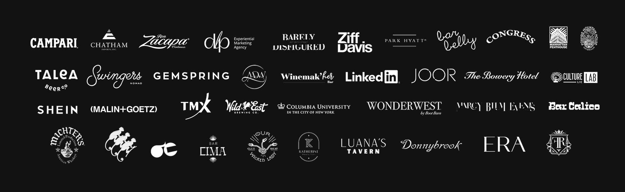 Clients: LinkedIn, Park Hyatt, Ziff Davis, Bowery Hotel